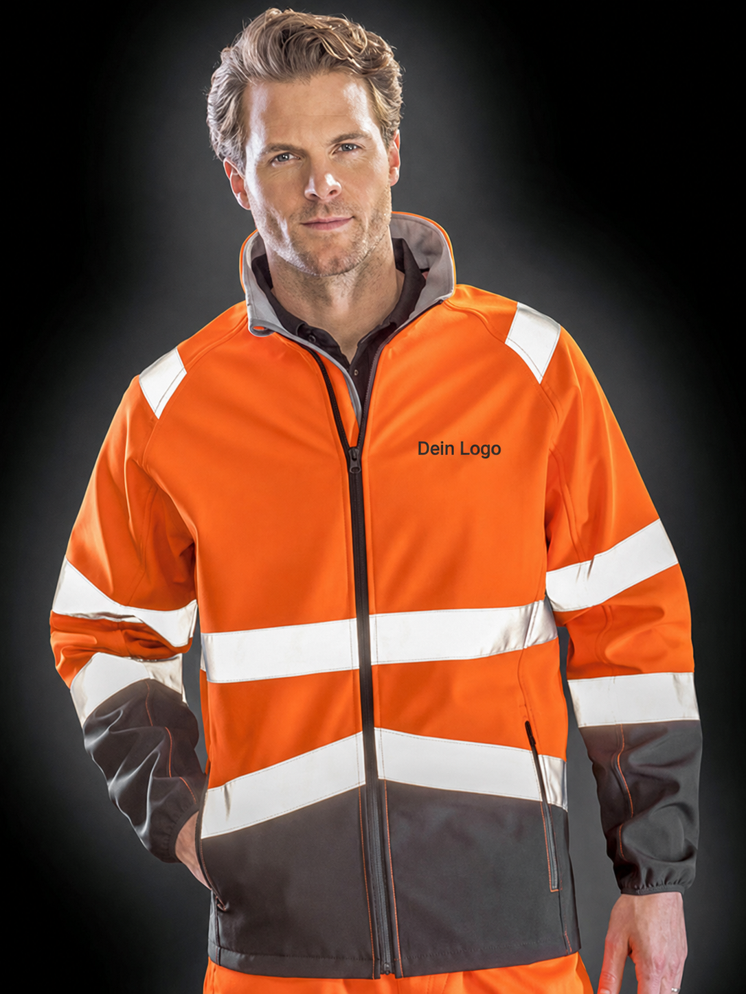 Warnschutz Softshelljacke mit Logo – Result SafeGuard RT450